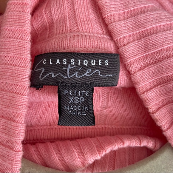Classiques Entier pink mockneck women’s turtleneck long sleeve shirt top XS - Picture 5 of 5